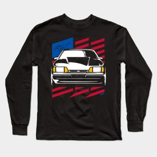 Foxbody Ford Mustang Notch US Flag Long Sleeve T-Shirt